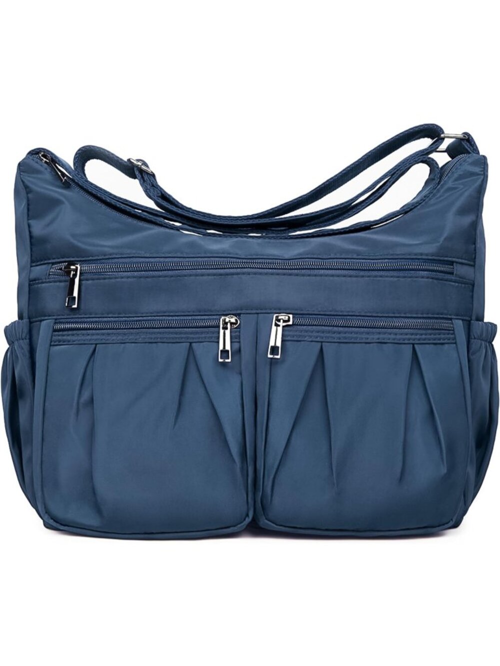 Women's Dark Blue Nylon Crossbody Bag Water Resistant Anti Theft Travel Purse